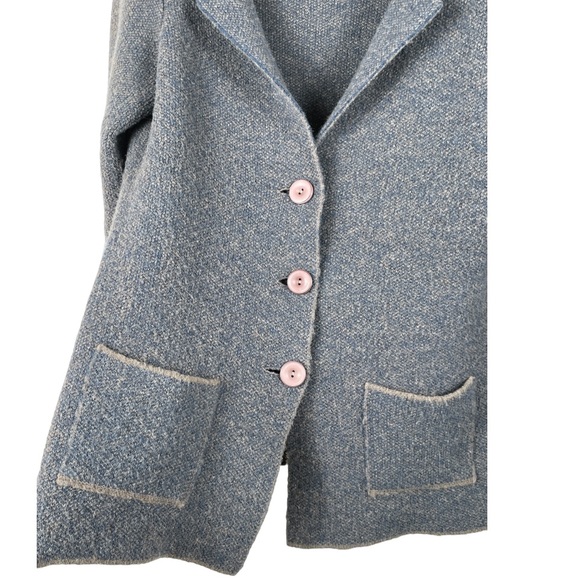 Cocogio Wool Blend Knit Jacket Shacket Blazer Made in Italy Long Sleeves Size M - Picture 4 of 6